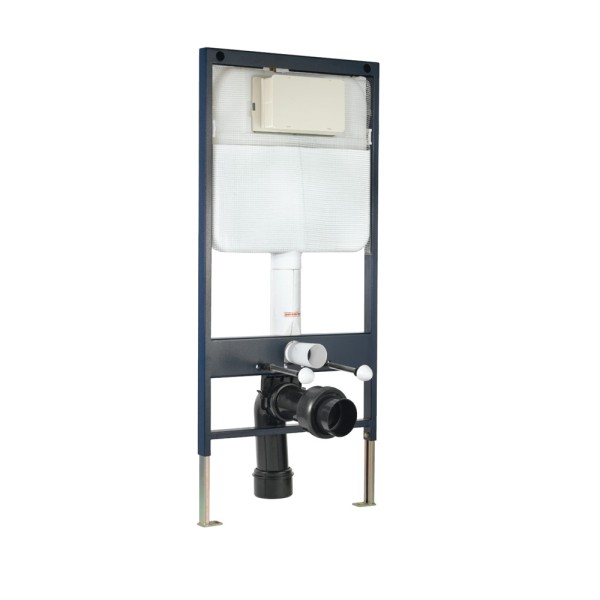 Pneumatic Single Piece Slim In-wall Cistern with Floor Mounting Frame